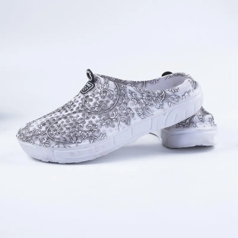 Women summer beach flower printed antiskid comfortable slide sandals