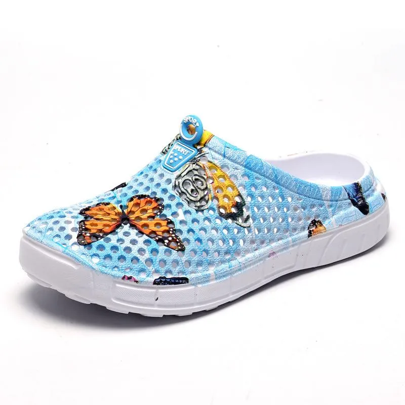 Women summer beach flower printed antiskid comfortable slide sandals