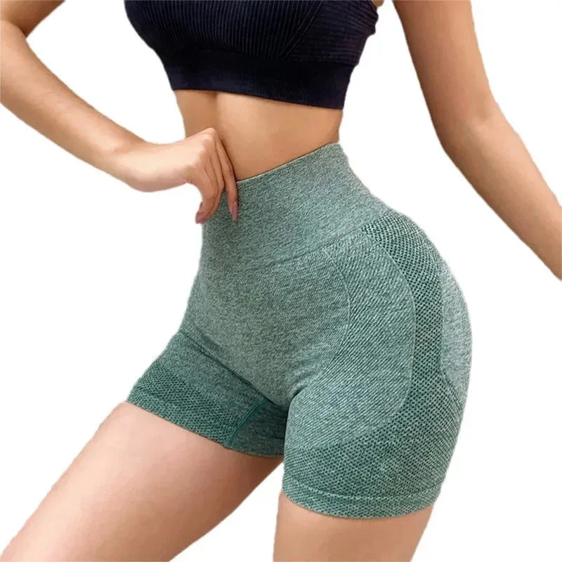 Women Yoga Shorts High Waist Butt Lifting Tummy Control Fitness Tights