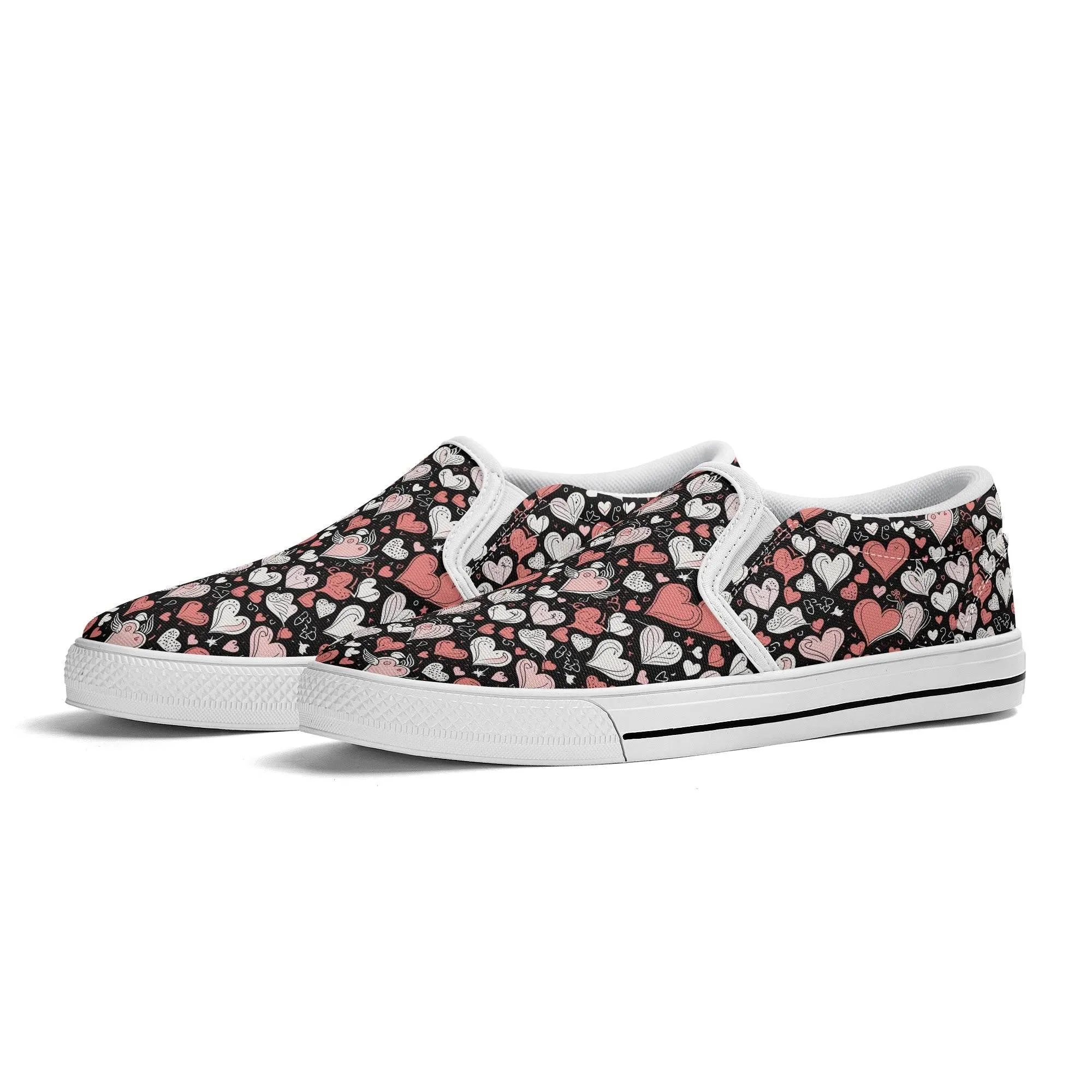 Womens Colorful Hearts Rubber Slip On Shoes